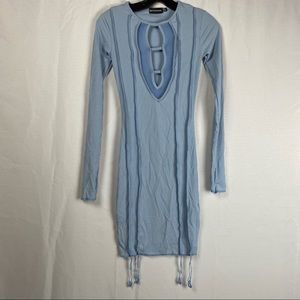 Pretty Little Thing Blue Long Sleeve Dress